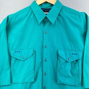 90s Columbia Fishing Shirt Button Up Short Radial Sleeve Outdoors XL Oversized